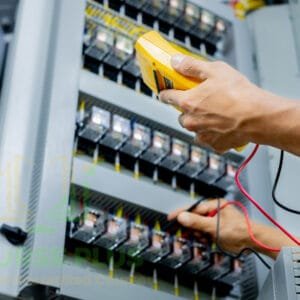 "Digital Electric Circuits & Intelligent Electrical Devices course image showing circuit boards, smart devices, and digital control systems for modern electrical engineering."