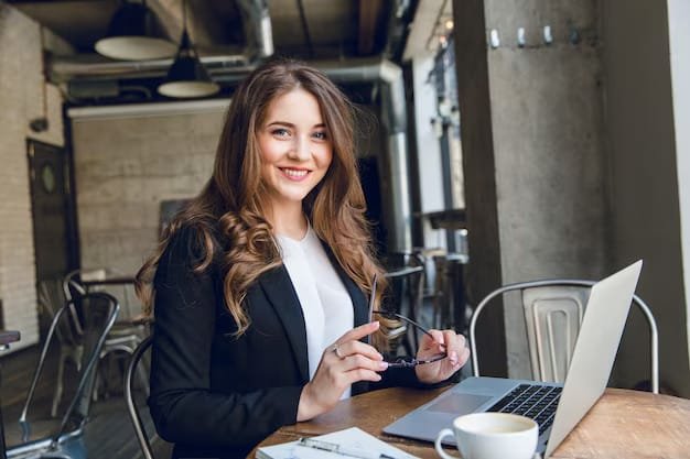 Professional completing an online leadership course on Course Plus platform.