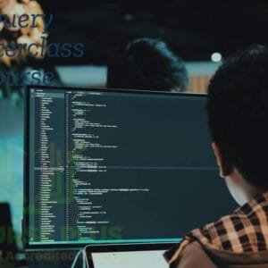 Coding interface showcasing jQuery and AJAX programming.