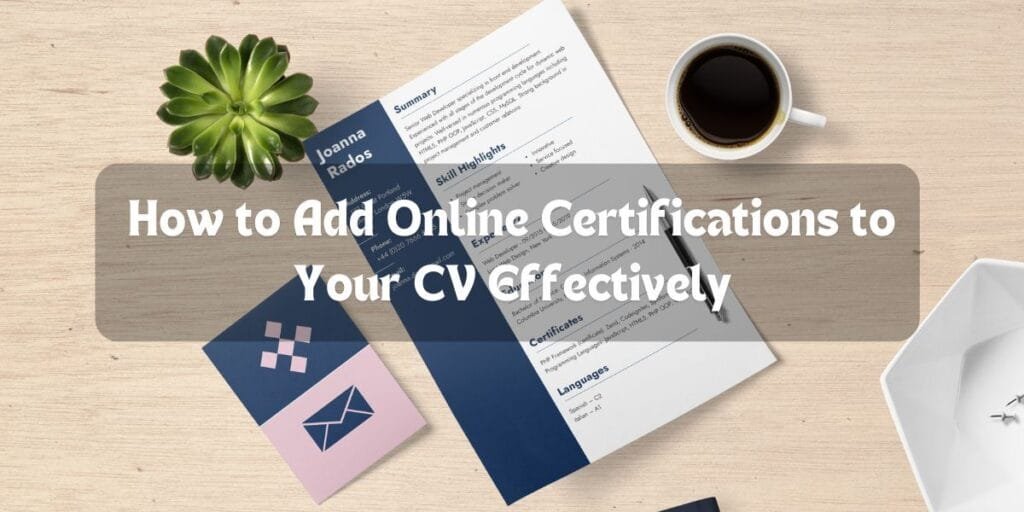 How to Add Online Certifications to Your CV Effectively